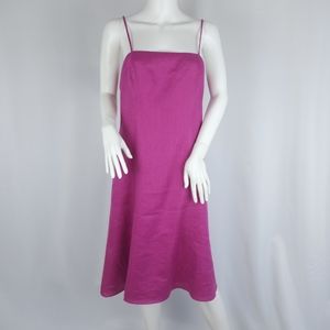 Lauren Ralph Lauren Fuscia Pink Linen Spaghetti Strap Sundress